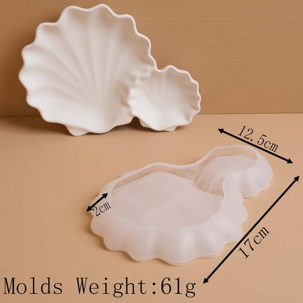 DIY Scallop Jewelry Storage Tray Silicone Mold 3D Shell Ceramic Trinket Plate Cement Concrete Soap Dish Resin Molds Home Decor