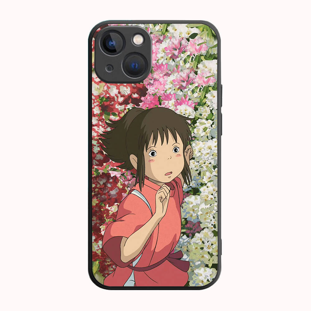 B-8 Spirited Away Black Case for Samsung S24 S23 S22 S21 S20 FE S10 Lite Ultra S7 S8 S9 Plus A05S A11 A12 A13 A15 A22 A24 A25 A32 A52 A71 5G