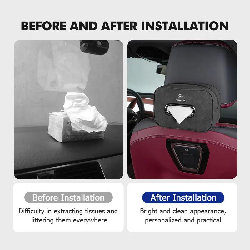 Car Tissue Box Center Console Armrest Backseat With Fix Strap For Citroen Grand Berlingo Jumper Celysee Xsara Picasso Aircross aik256
