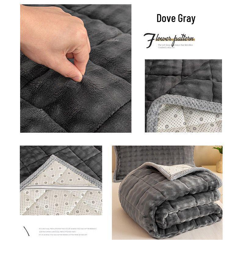 G5Z Winter Rabbit Plush Bed Sheet - Warm Velvet Mattress Blanket for Dorms