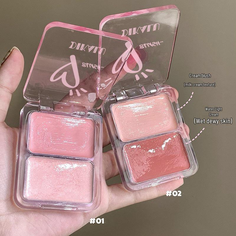 DIKALU Double Glow Blush & Highlighter Cream - Multi-Use, Natural Radiance for Face Contouring