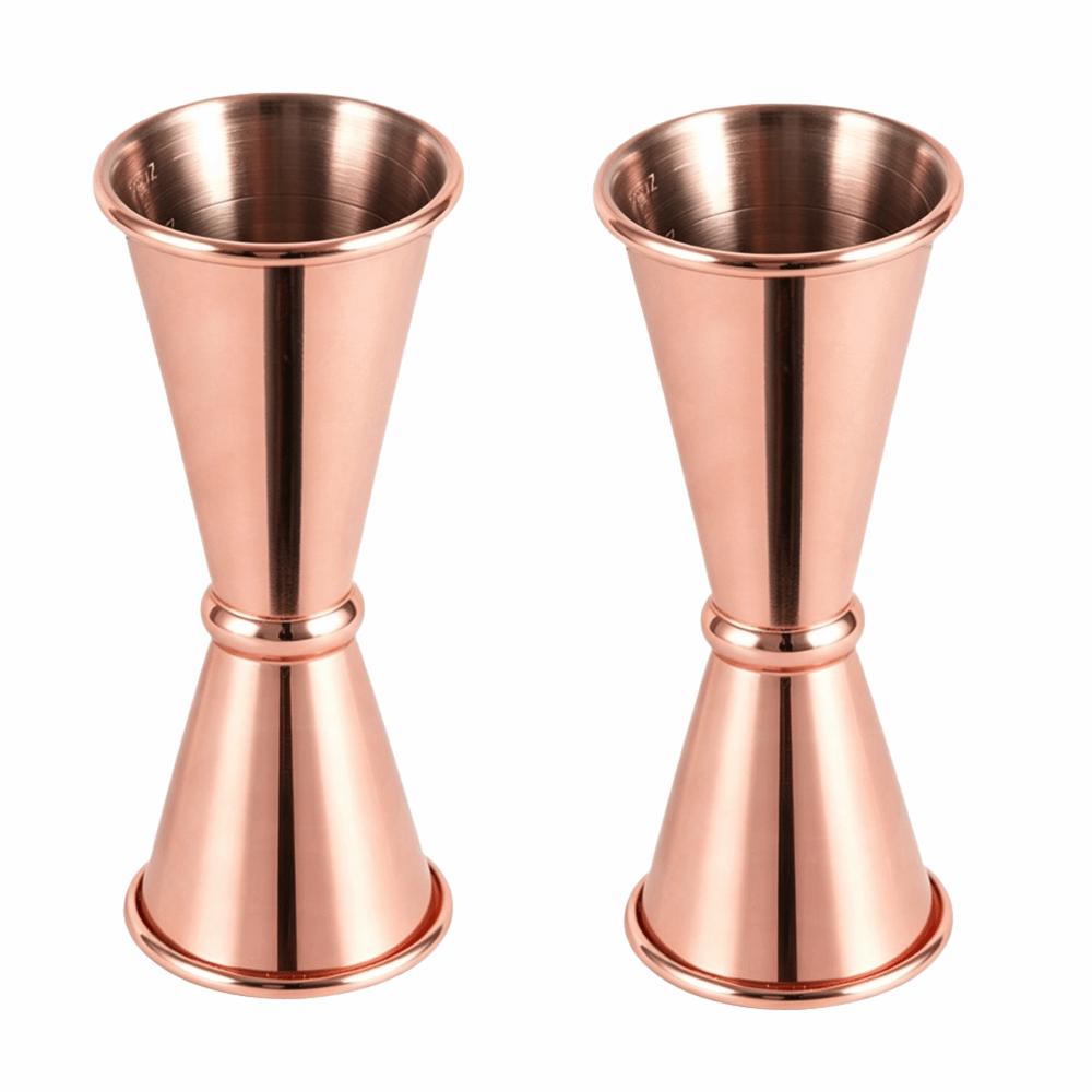 2pcs 304 Stainless Steel Double Jigger Double Sided Japanese Style Bar Measuring Cup 1oz/2oz Ounce Markings Cocktail Shaker Bar