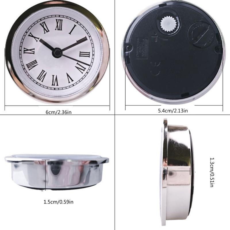 Elegant 60mm Quartzs Watch Insert With Silver Trim Roman Numerals Clock Insert Great For Wall Clock Creation