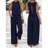Summer Women's Fashion Sleeveless Tank Top Casual Pants Set