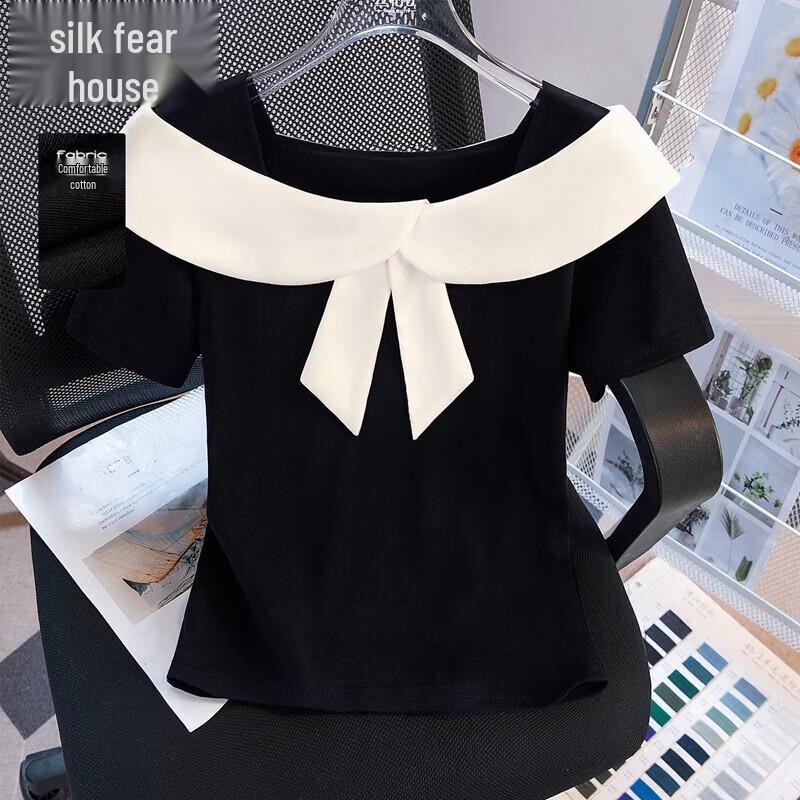Women s Contrast Off-Shoulder Slim-Fit T-Shirt M