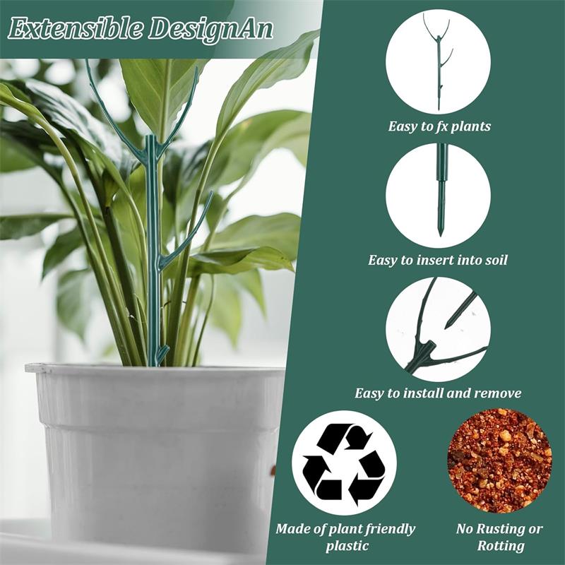 5Pack Plant Support Stakes Stackable Monstera Plant Supports for Indoor Outdoor Plants Garden Stakes Trellis for Climbing Potted Plants Pothos Flowers