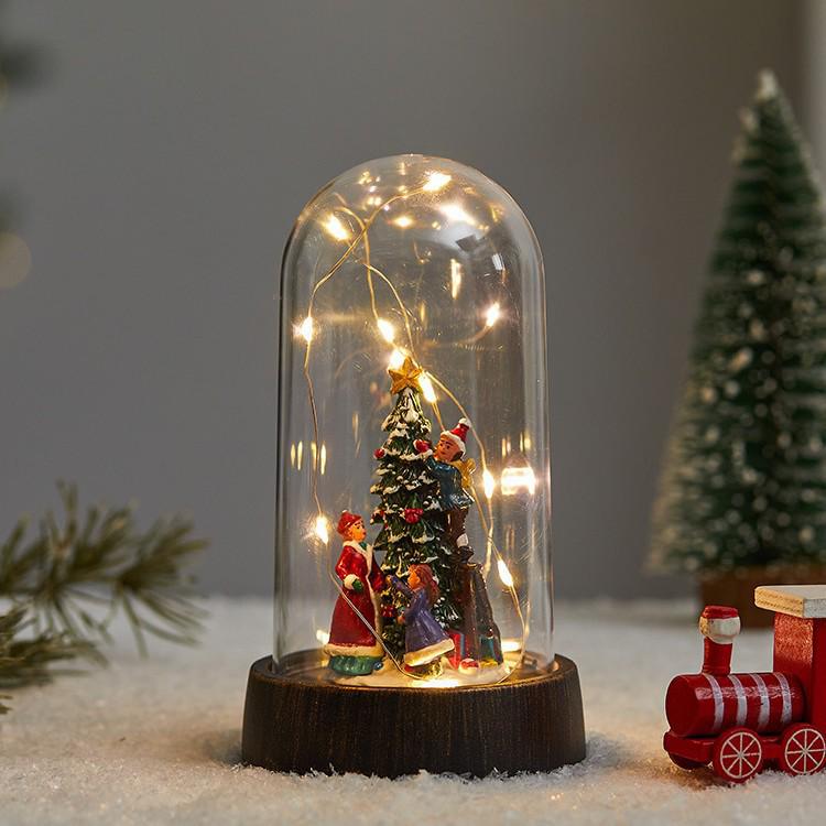 Creative Christmas Night Light: Santa Claus Ornament with Plastic Cover for Home Decor