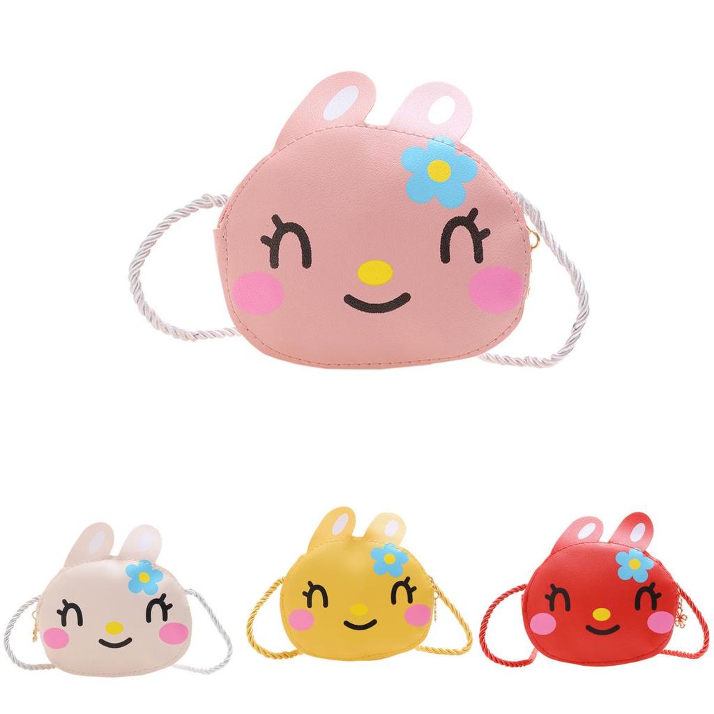 Adorable Japanese Cartoon Bunny Kids Shoulder Bag Cute Flower Design For Boys And Girls
