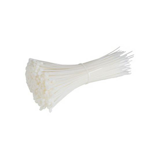 Black Self-Locking Nylon Cable Ties - 100 Pieces, White Binding, In Stock.