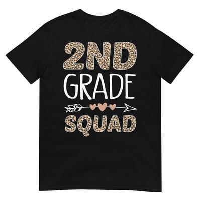 2nd Grade Squad Leopard Teacher Student T-Shirt