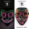 Wireless Neon LED Purge Mask Glow in The Dark Cosplay Horror Mask Halloween Masquerade Party Masks Glowing Funny Dress Up