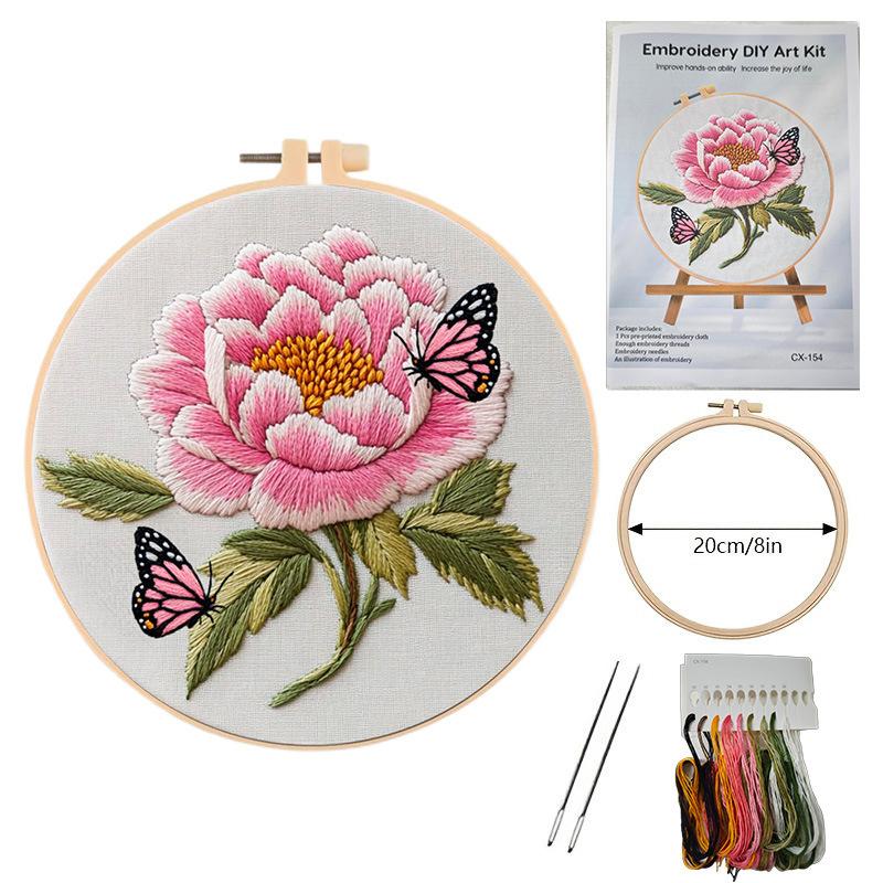 

Printable Vintage DIY Flower Tiger Pattern Embroidery Kit Good Gift for Birthday Christmas Cross Stitch Handicraft Gift