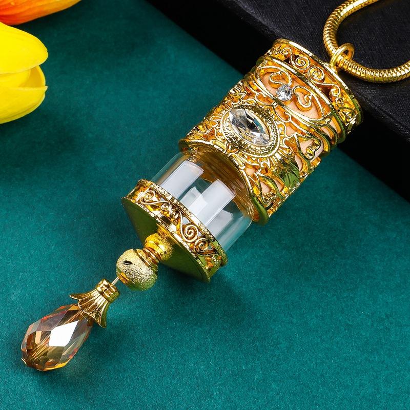 Legierter Auto-Lufterfrischer-Halter – Goldene Hängende Parfümflasche für Rückspiegel, Luxuriöses Innenraumzubehör