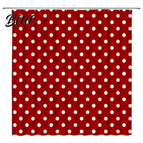Standard Size Shower Fabric Bathroom Dot with Curtain Curtains Polka Hooks Waterproof Curtain Retro Bath Modern Decoration Accessories for