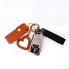 Lipstick Lip Gloss Bag Keychain PU Leather Key Rings Portable Backpack Decor