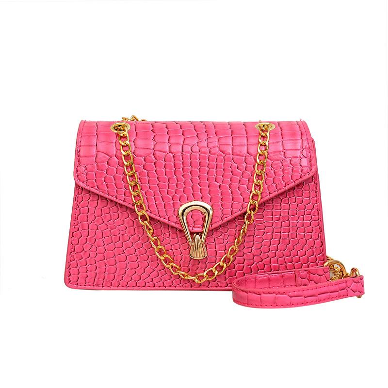 New Small Square Vintage Crocodile Pattern Chain Crossbody Bags and Bags Women Shoulder Buckle Messenger Bag
