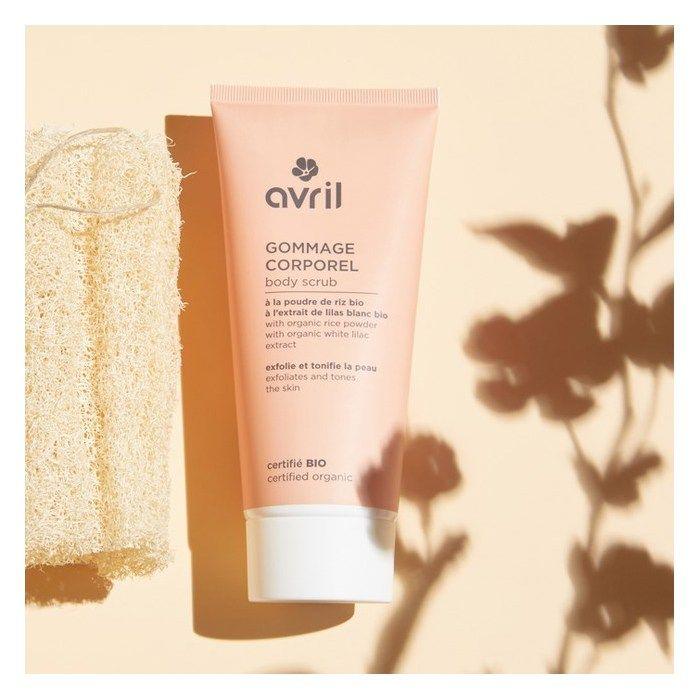 Gommage Corporel Bio - AVRIL - 200ml - Poudre de Riz - Extrait de Lilas Blanc - Vegan