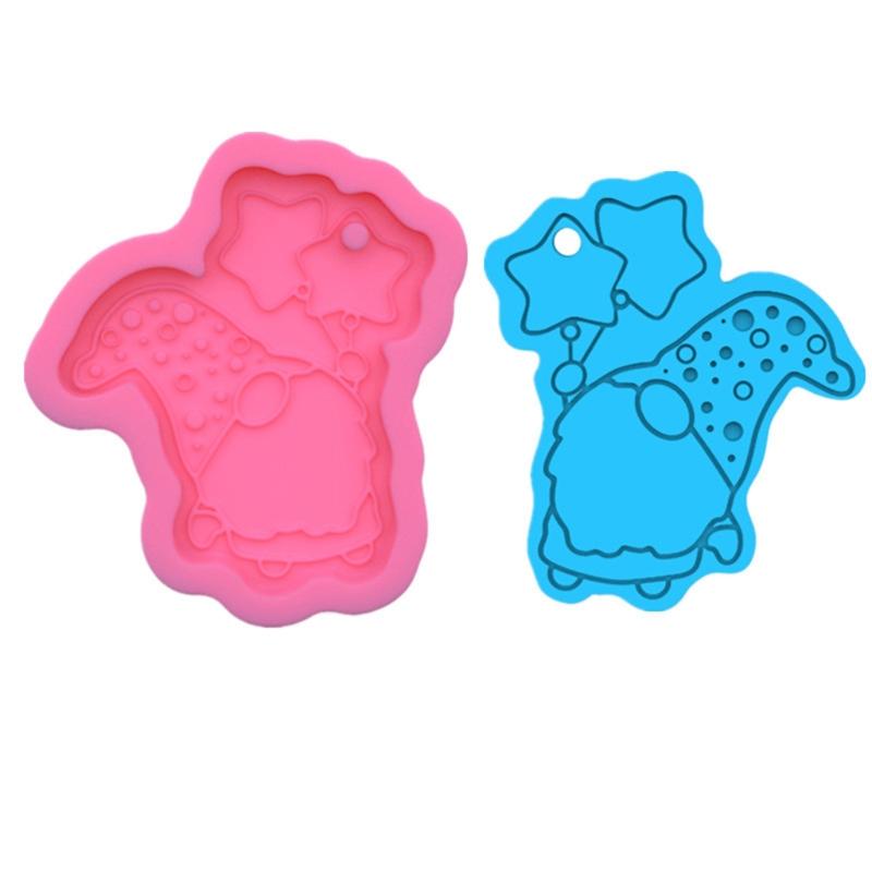 DIY Santa Claus Little Dwarf Silicone Epoxy Mold DIY Keychain Pendant Jewelry Crafting Mould for Christmas Love Gift