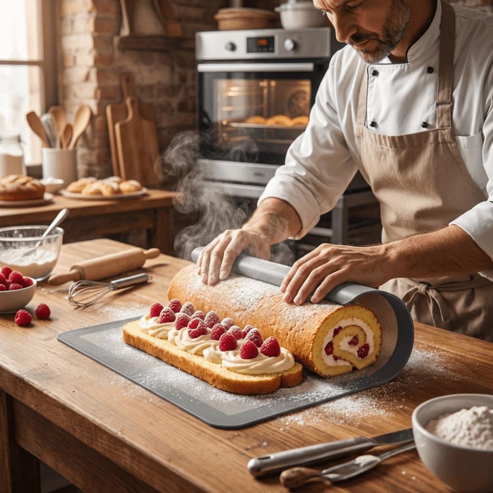 Heat Resistant Cake Roll Pad Silicone Macaron Swiss Roll Mat  Professional Bakery