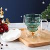 300ML Lovely Christmas Tree Glass Cup Heat-Resistant Double Wall Glass Cup