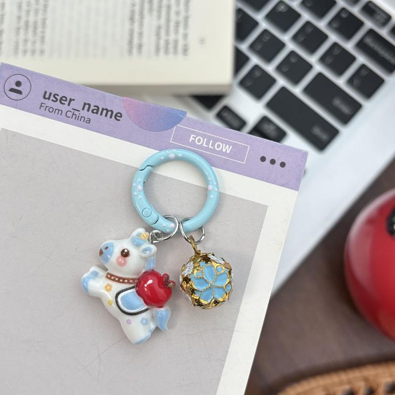 Funny Cartoon Pony Keychain Pendant Cute Fashion Animals Key Ring Year Of The Horse Backpack Decoration Accessories Gifts
