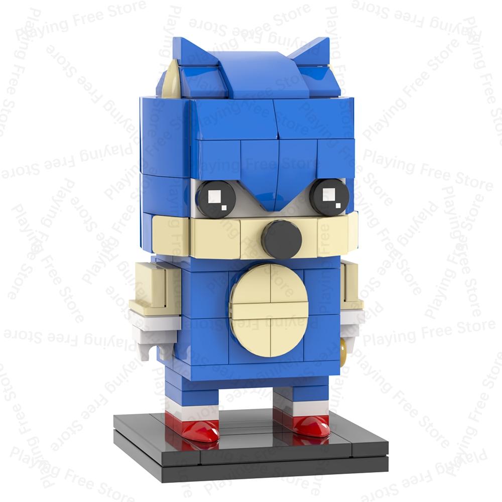 MOC Hedgehog Brickheadzed Dr Eggman Tails Bricks Anime Game Figures Compatible Building Blocks Toys For Children Adults Gift DIY