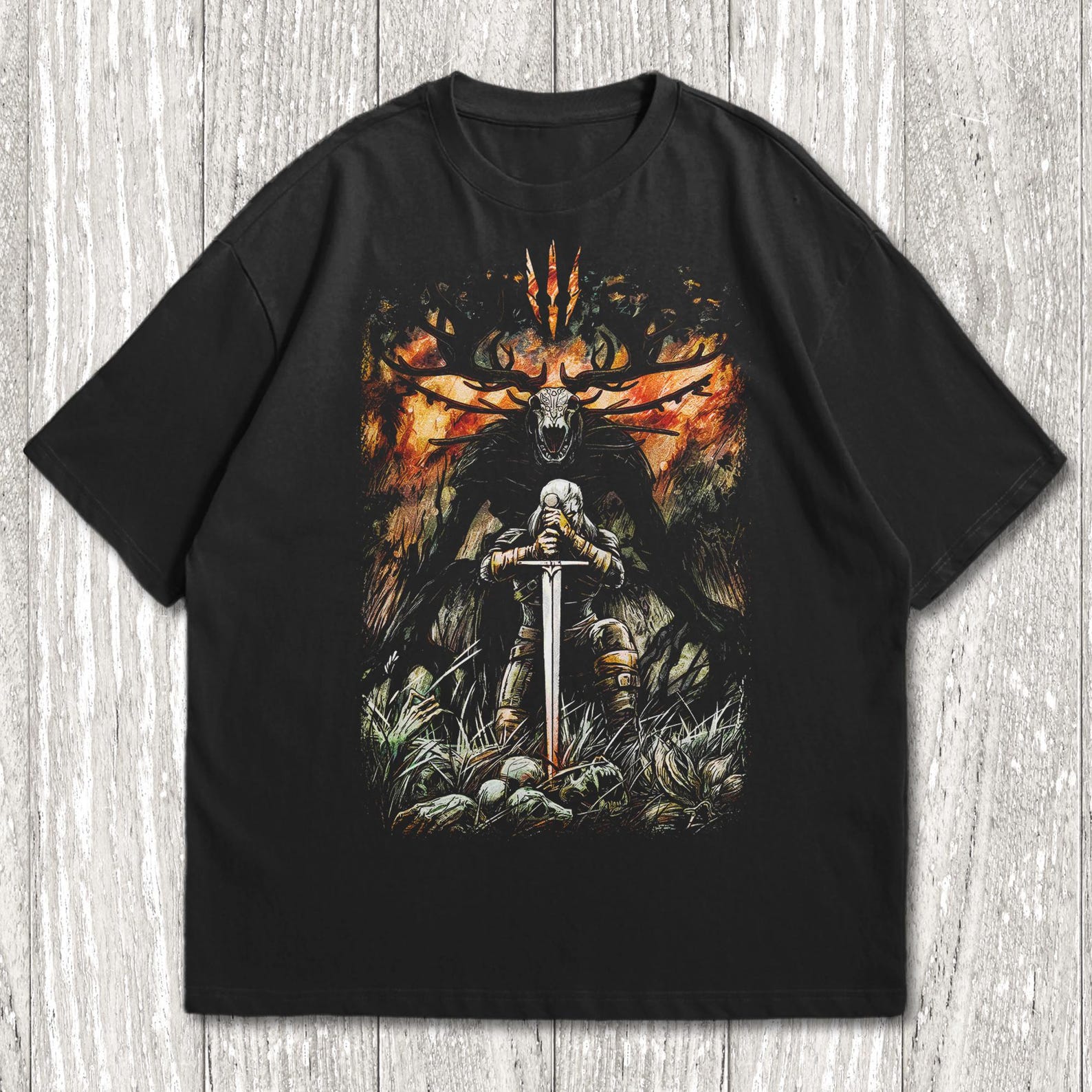 The Witcher Velen Wilderness Shirt, The Witcher Wild Hunt T-Shirt | Fantasy Gamer Gift M