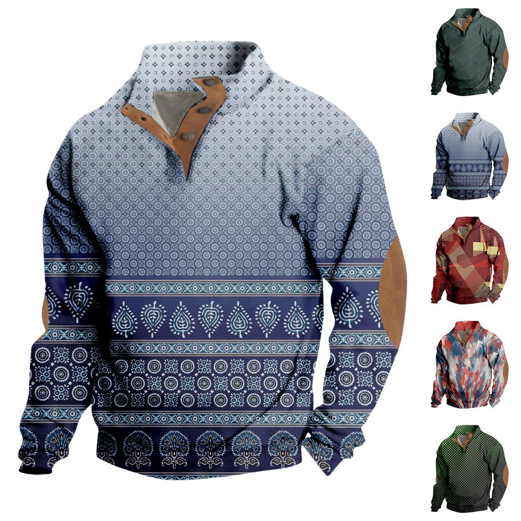 Men's Standing Collar Sweatshirt Is Outdoor Casual Sweaters Tops