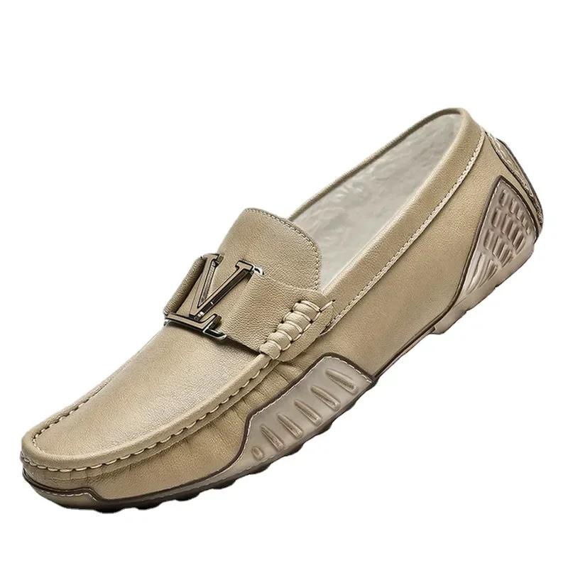 Mode Herren Lederschuhe Slipper Luxus Mokassins Hohe Qualität Flache Flats Designer Mann Männlich Herrenschuhe Flats Fahrschuhe für Herren