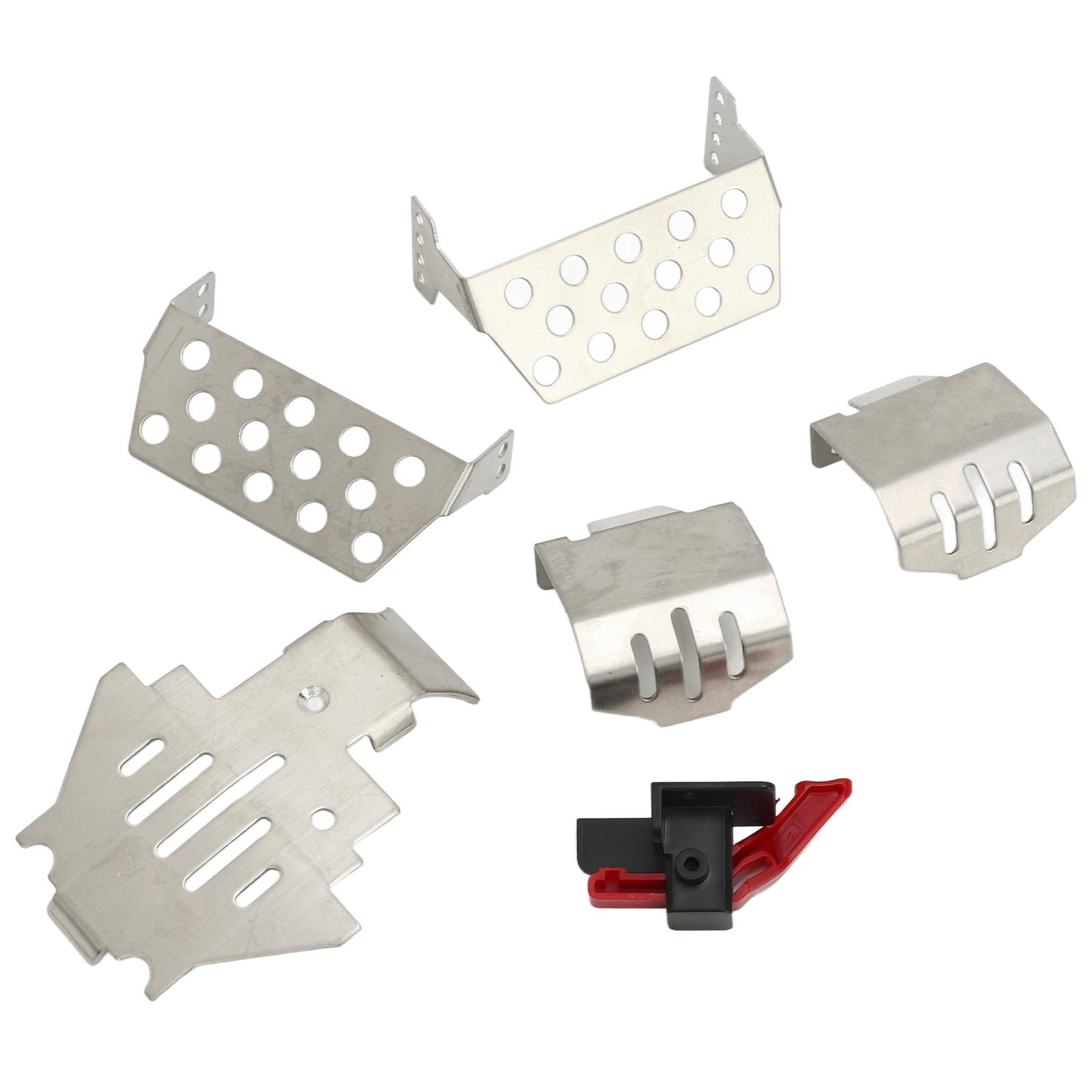 

6 шт. Захист шасі радіокерованої машини, перемикач скидання ESC, нержавіюча сталь, захисна пластина шасі радіокерованої машини для Traxxas