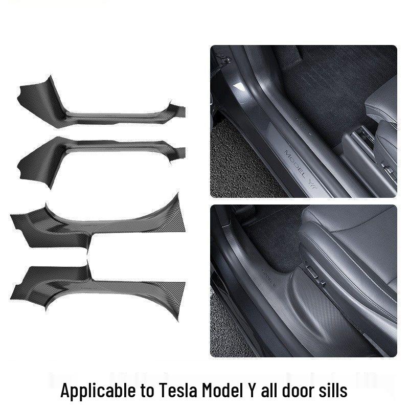 Applicable 6-Seater Tesla Model YL Door Sill Protector Strip - TPE Anti-Kick Welcome Pedal Interior Accessory