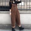 Autumn Rompers Solid Wide Leg Playsuits Women Casual Straps Suspender Overalls Vintage Corduroy Jumpsuits