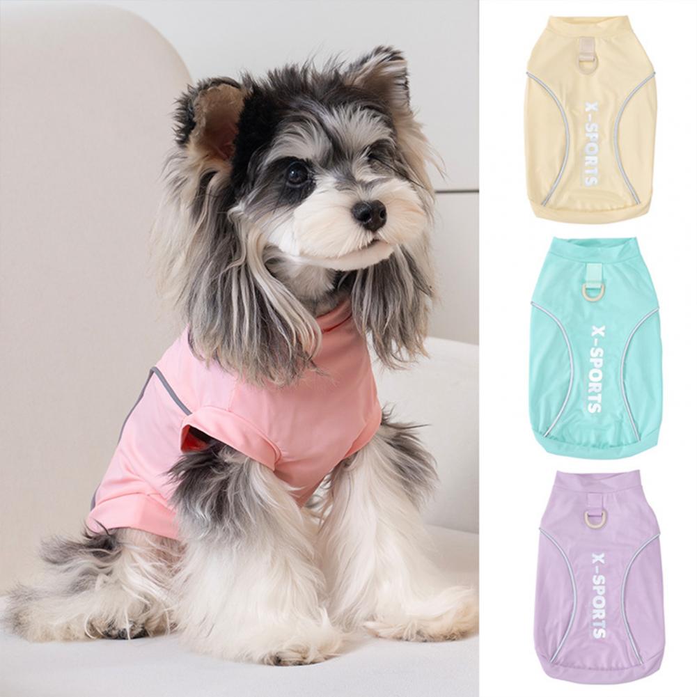 Dog Clothes with Leash Ring Dog Vest Dog Vest with D-ring Breathable Summer Shirt for Small Medium Dogs Sun Protection Puppy