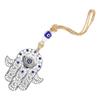 Blue Evil Eye Decor Blue Eye Hamsa Hand Pendant Decorative Wall Ornament Evil Eye Hand Decoration Zinc Alloy Hanging Ornaments