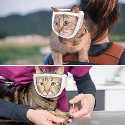 Hilfreicher Bissschutz-Maulkorb aus Polyester für Katzen, rissfest, durchsichtig, Pflegeprodukte