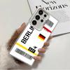 Travel Air Ticket Label Shockproof Phone Case for Samsung Galaxy S26 Edge S25 Ultra S24 FE S23 Plus S21 Cover Anti Fall Fundas