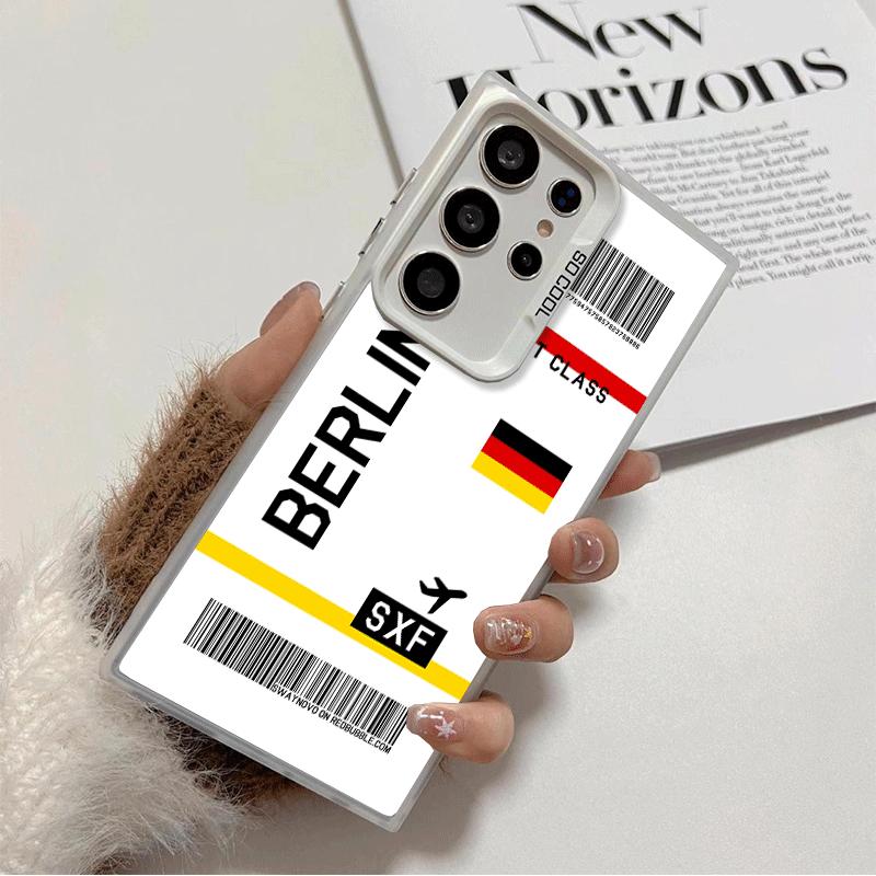 Travel Air Ticket Label Shockproof Phone Case for Samsung Galaxy S26 Edge S25 Ultra S24 FE S23 Plus S21 Cover Anti Fall Fundas