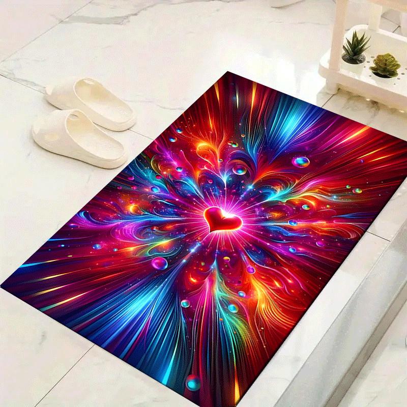 

1pc Colorful love Design Area Rug - Soft, Anti-Slip, and Durable Gaming Room Decor for Bedroom 60cm by 90cm