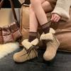 Fair Island~ Plush Snow Boots Women's Plush Thickened 2025 Winter New Fur Integrated Cotton Boots Boken Shoes Women