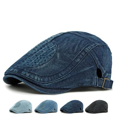 Schirmmütze Herren Britische Vintage Baskenmütze Jeanskappe