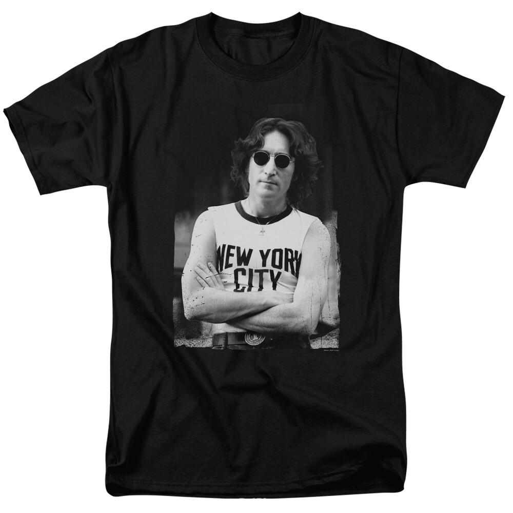 26 John Lennon New York City T Shirt Licensed Beatles Beautiful Boy Rock Black Unisex T-Shirt XXL