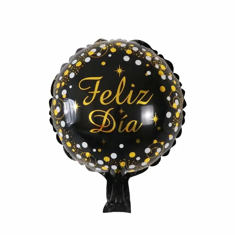 10Pcs Feliz Cumpleaños Día AIr Globos 10inch Colorful Mini Spanish Happy Birthday Foil Balloons Home Party Decorations Kids Gift