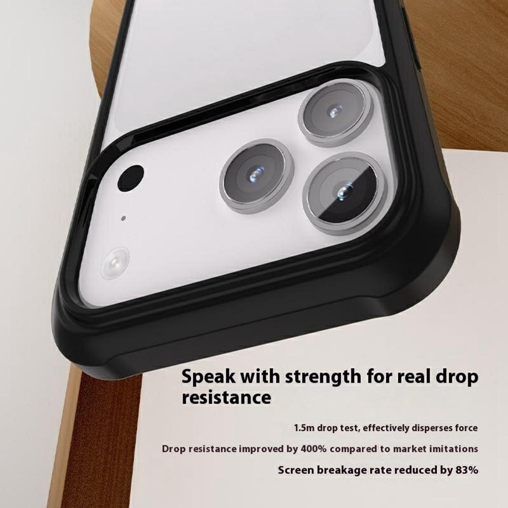 For iPhone 17 Pro Case Double-Sided Tempered Glass+Silicone+TPU Phone Cover