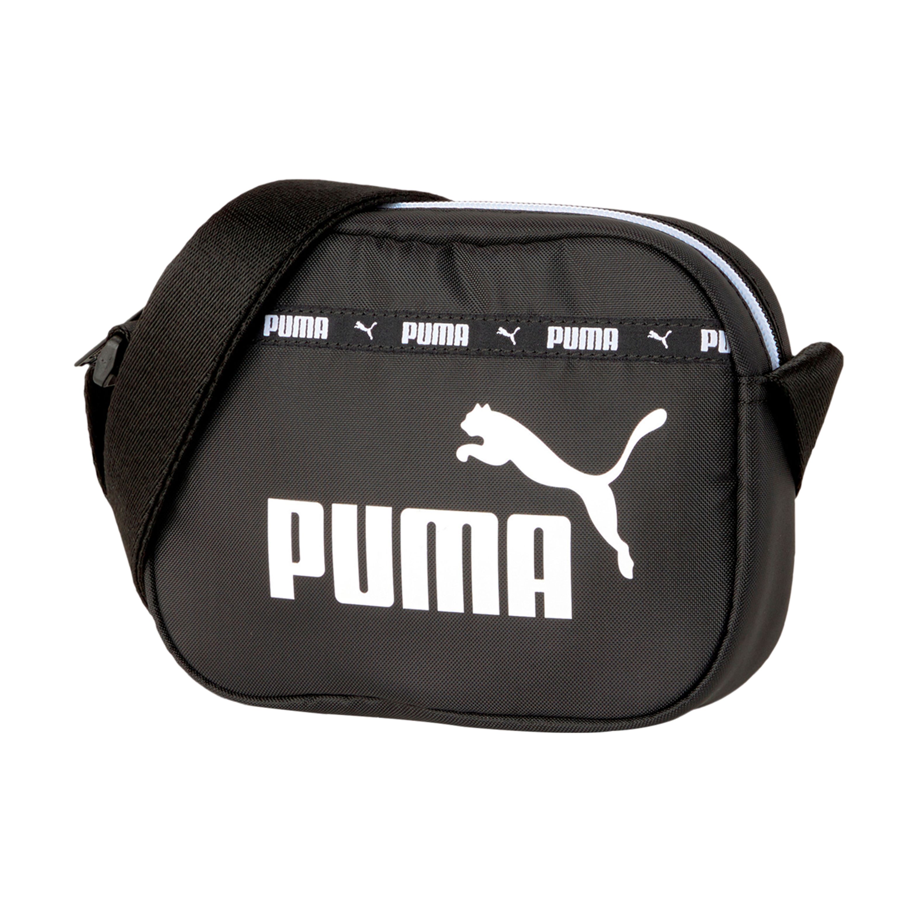 Puma Core Base Simple Logo Fabric Crossbody Bag Women bags Black 079143-01 Pure Black