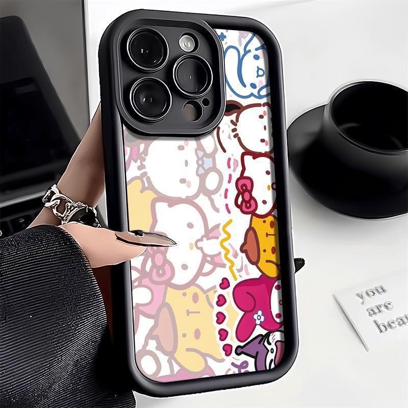 Explosive TEMU/Xiyin/TikTok Sanlio TK cat Hello Kitty for Apple 16 mobile phone case ladder