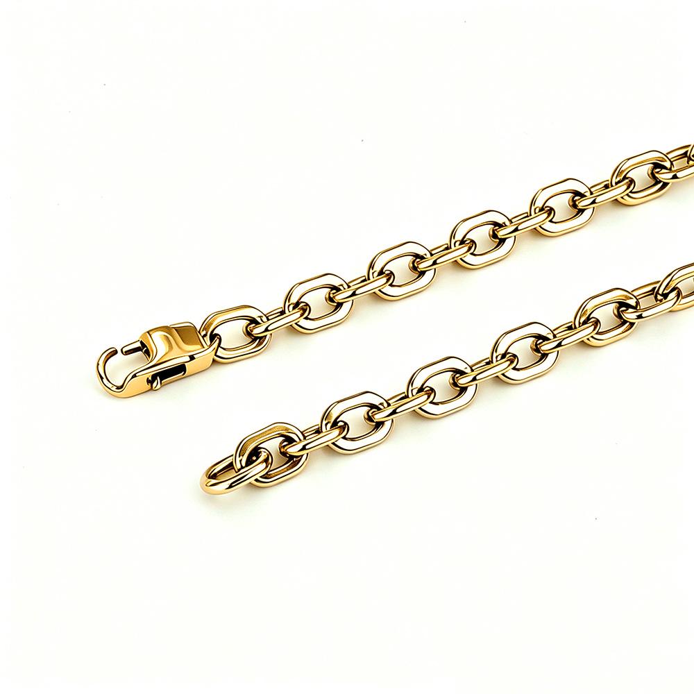 Titanium Steel Bamboo Joint Chain Bracelet Necklace for Men & Women - Simple Polished Design with Stainless Steel Ornaments