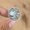 Natural Larimar Multi Stone Sister Anniversary Ring Jewelry 925 Sterling Silver