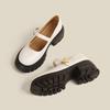 Retro Women's Muffin Thick-soled One-pedal Wind Small Leather Shoes Mary Jane Single Shoes