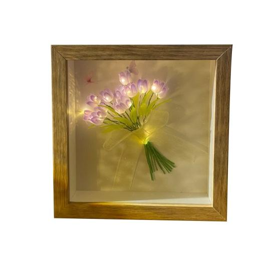 

Красивый подарок ручной работы, энергосберегающий светящийся букет тюльпанов, ночник, орнамент, материал, сумка, предметы домашнего обихода, имитация тюльпана, ночник B фиолетовый