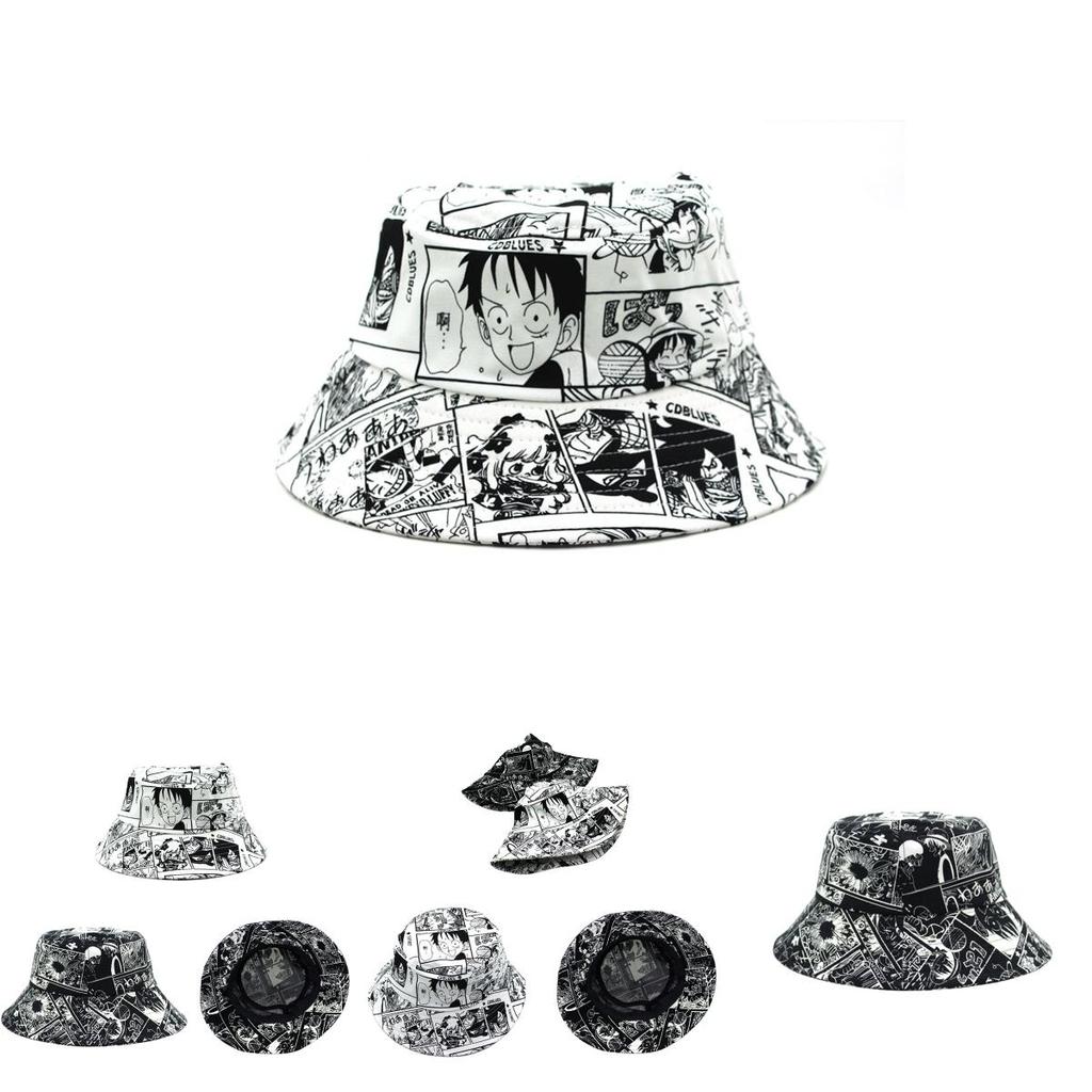 Stilvolle Anime One Piece Cosplay Luffy Aufdruck Fischerhut Eimerhut Für Männer Und Frauen Draußen